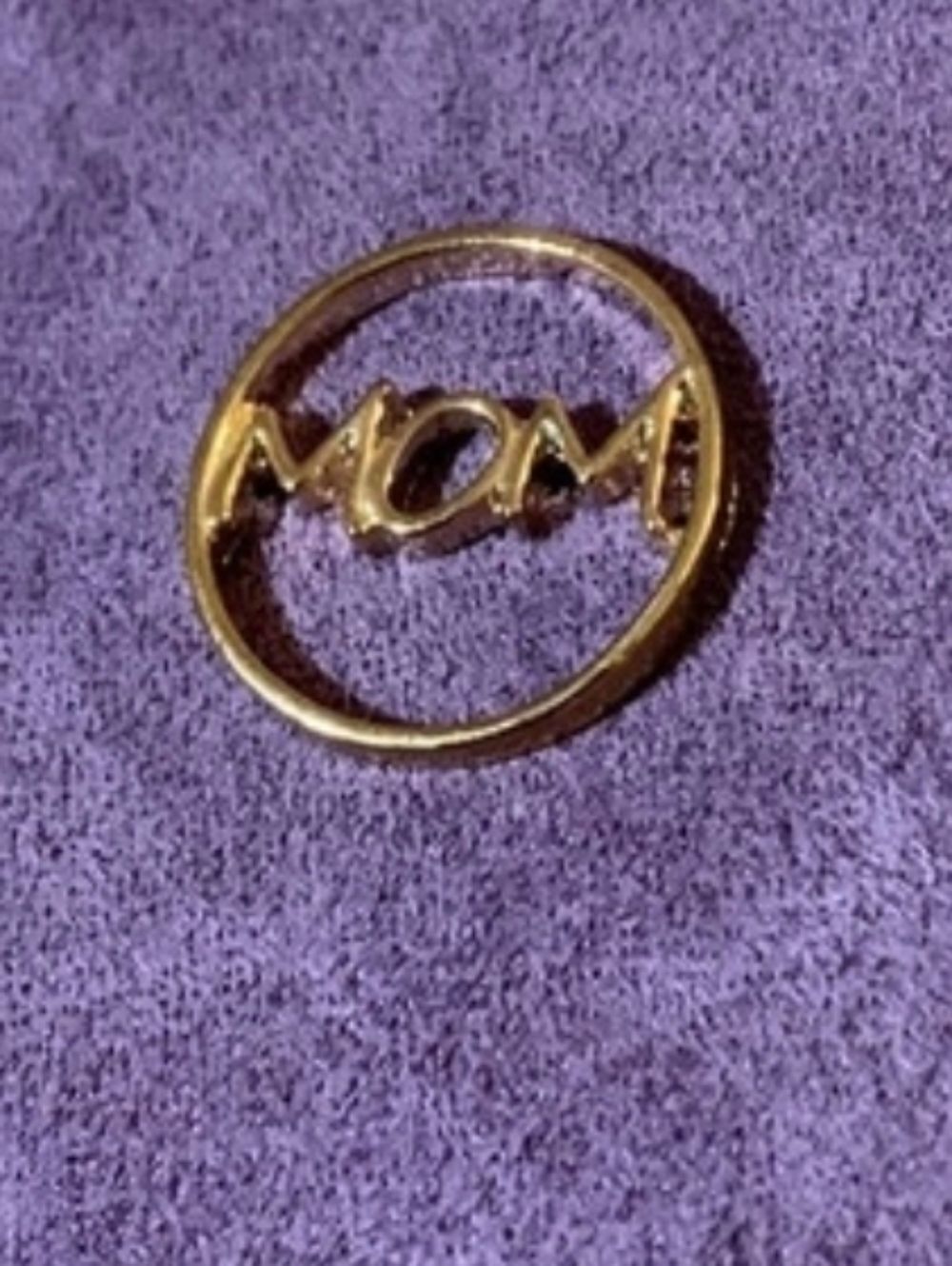 Gold-tone 'MOM' Decorative Plate Accent For Floating Lockets